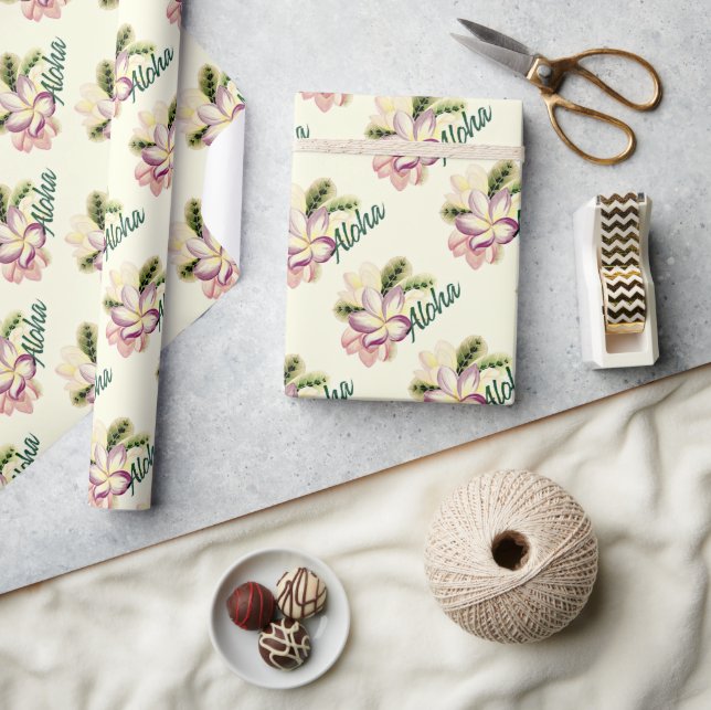 Aloha Plumeria Presentpapper (Hantverk)
