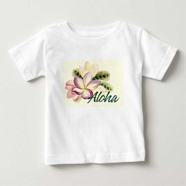 Aloha Plumeria Tee Shirt (Framsida)