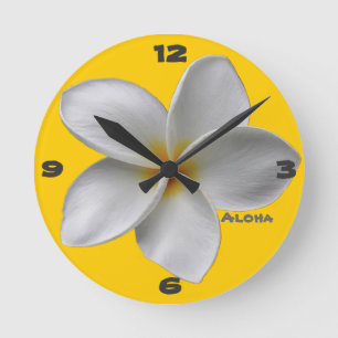 Aloha Plumeria Wall Clock Rund Klocka