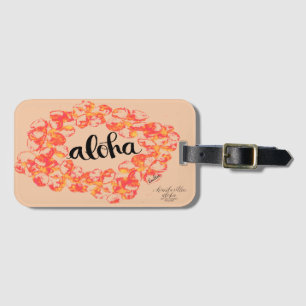 Aloha Plumeriabagagemärkre - orange Bagagebricka