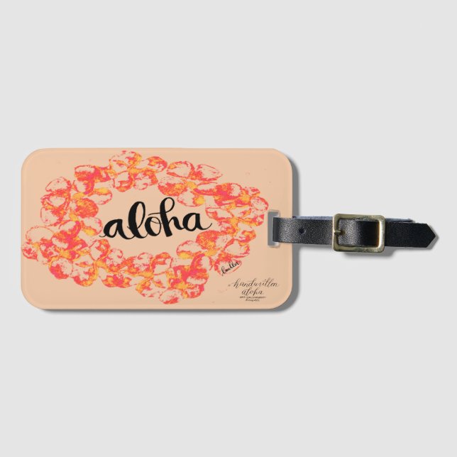 Aloha Plumeriabagagemärkre - orange Bagagebricka (Framsida horisontal)