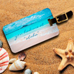 Aloha Quote Turquise Ocean Sandy Beach Photo Bagagebricka<br><div class="desc">"Du hade mig på "aloha"." Påminn dig om den färska saltdoften från luft när du användor den här fantastiska, vibrerande färgaden fotobagagetaggen. Exhale och utforska en tom hawaiisk strand. Gör en underbar hemmavärmargåva! Du kan enkelt anpassa den här bagagetaggen och jag erbjuder även anpassning för alla produkter. Var snäll och...</div>