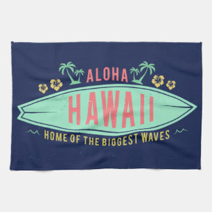 Aloha räcker den hawaianska surfaren handduken kökshandduk