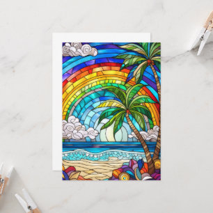 Aloha rainbow himlar nedfläckad Glas art card