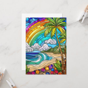 Aloha rainbow himlar nedfläckad Glas art card