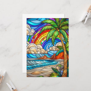Aloha rainbow himlar nedfläckad Glas art card
