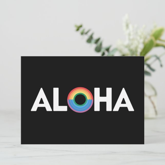 Aloha Rainbow Island Hawaii Pride HBTQ Inbjudningar (Stående Fram)