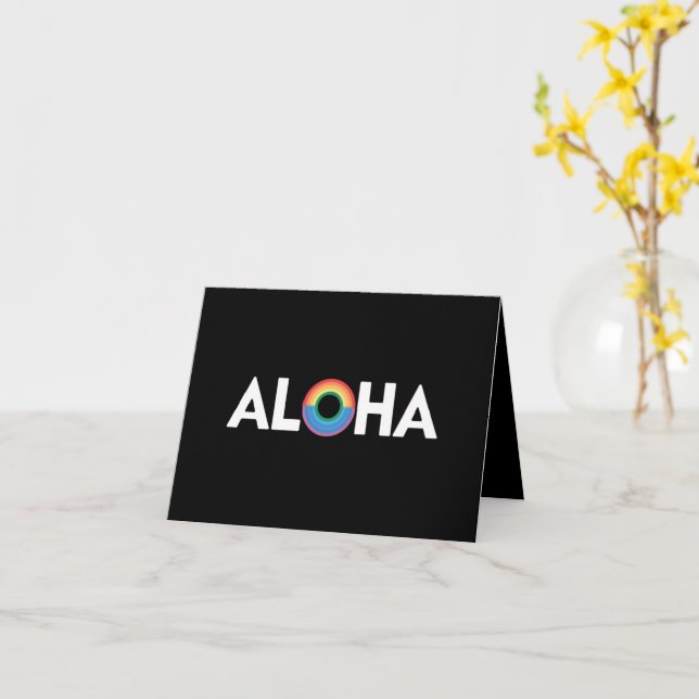 Aloha Rainbow Island Hawaii Pride HBTQ Kort (Gul blomma)