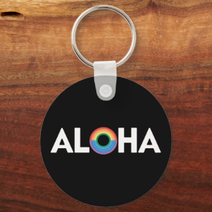 Aloha Rainbow Island Hawaii Pride HBTQ Nyckelring