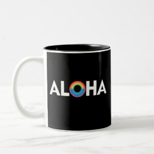 Aloha Rainbow Island Hawaii Pride HBTQ Två-Tonad Mugg