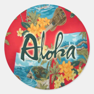 Aloha Red Runt Klistermärke
