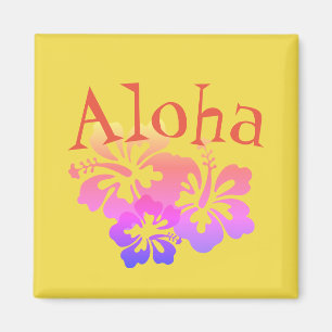 Aloha Regnbåge Hibiskus Magnet