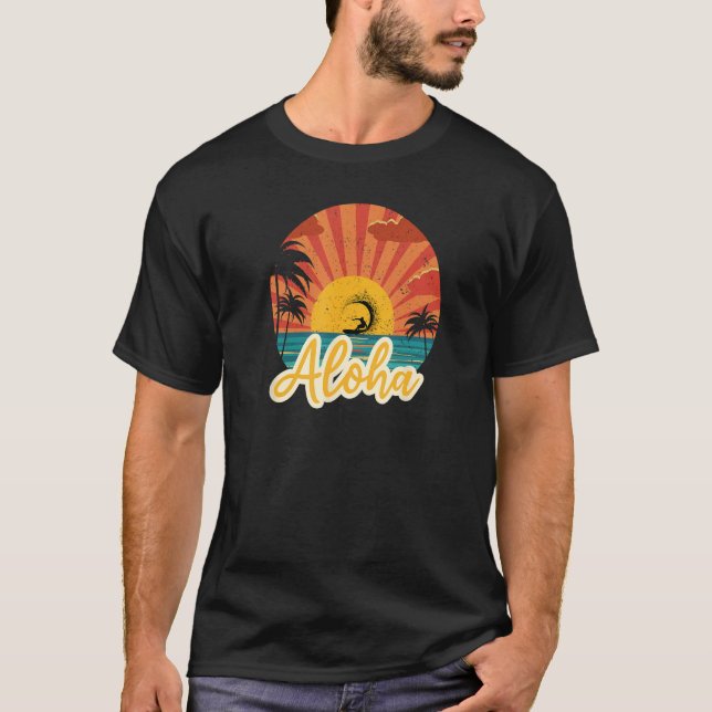 Aloha Retro sunset aloha tee (Framsida)