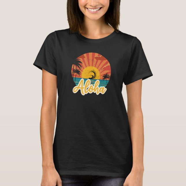 Aloha Retro sunset aloha tee (Framsida)