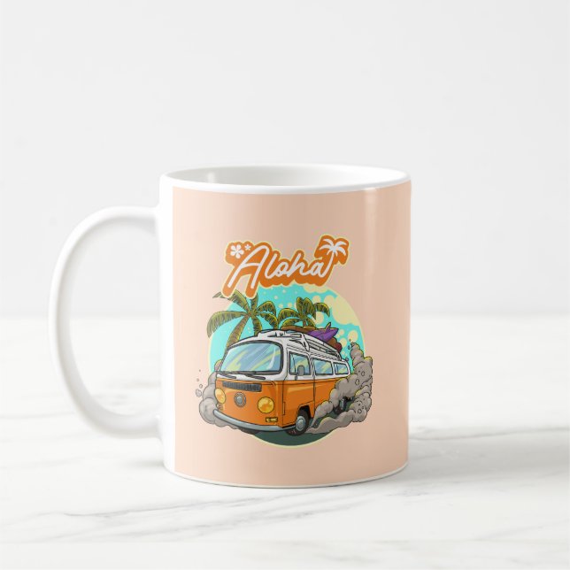 Aloha Retro Surfa Van Kaffemugg (Vänster)