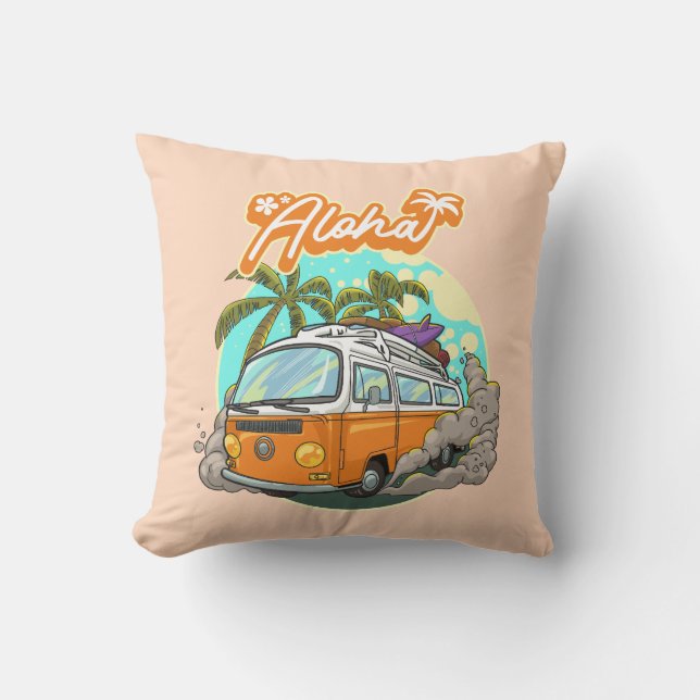 Aloha Retro Surfa Van Kudde (Framsida)
