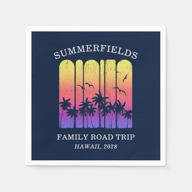 Aloha Retro Tropical Road Resa Matching Family Pappersservett (Framsidan)