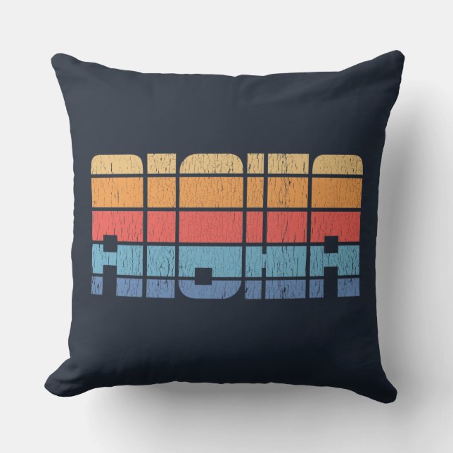 Aloha Retro Tropical Theme Distress Houseuppvärmni Kudde (Framsida)