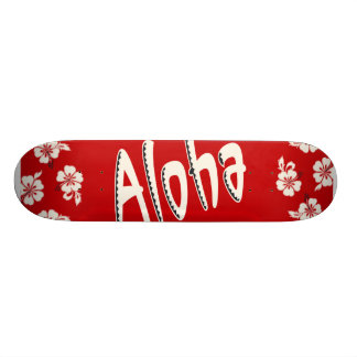 Aloha röd hawaiibo mini skateboard bräda 18,7 cm