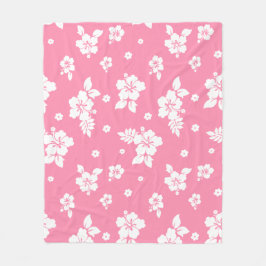 Aloha Rosa Classic Hawaiian Seamless Mönster Fleecefilt