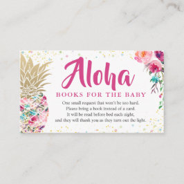 Aloha Rosa Pineapple Baby Shower Bok-begäran Tilläggskort