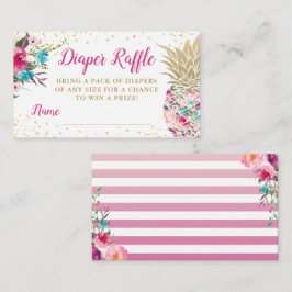 Aloha Rosa Pineapple Baby Shower Diaper Raffle Tilläggskort