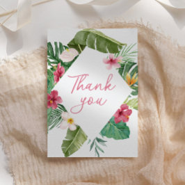 Aloha Rosa Tropical Blommigt Birthday Tack Kort