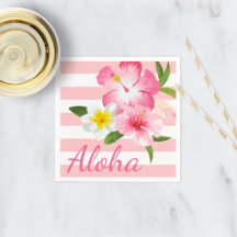 Aloha Rosa Tropical Flowers och Rand