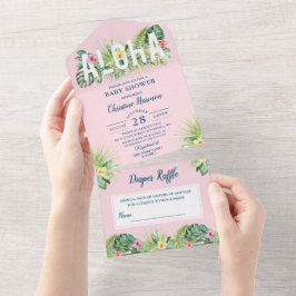 Aloha Rosa Tropical Girl Baby Shower Raffle