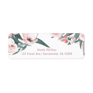 Aloha Rosa Tropical Summer Blommigt Möhippa Returadress Etikett
