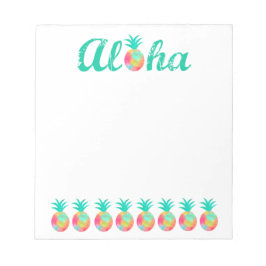 Aloha Rosa Watercolor Pineapple Anteckningsblock