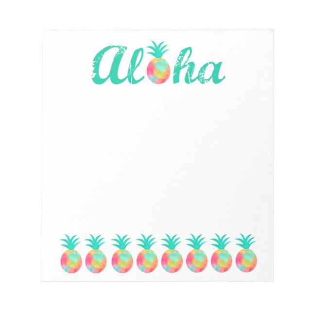 Aloha Rosa Watercolor Pineapple Anteckningsblock (Framsida)
