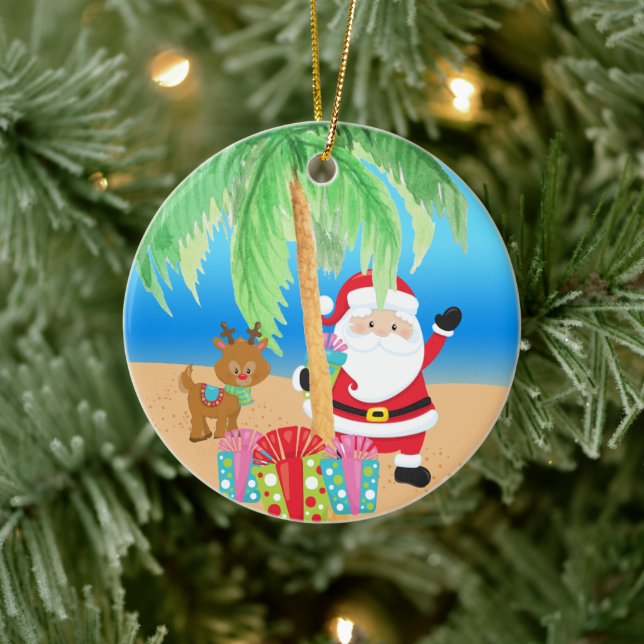 Aloha Santa och Friend Julgransprydnad Keramik (Träd)
