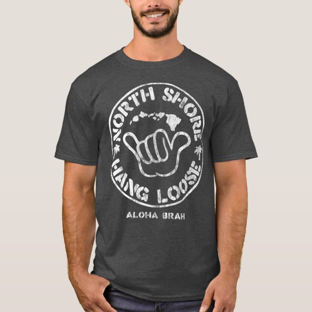 Aloha Shaka Brah Hawaii Islands T Shirt (Framsida)