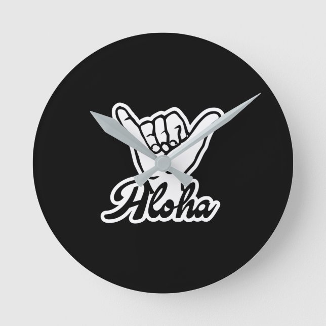 Aloha Shaka Hand, Häng Loose-tecken Rund Klocka (Framsida)