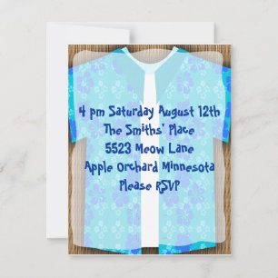 Aloha Shirt Luau Tiki Party Inbjudningar