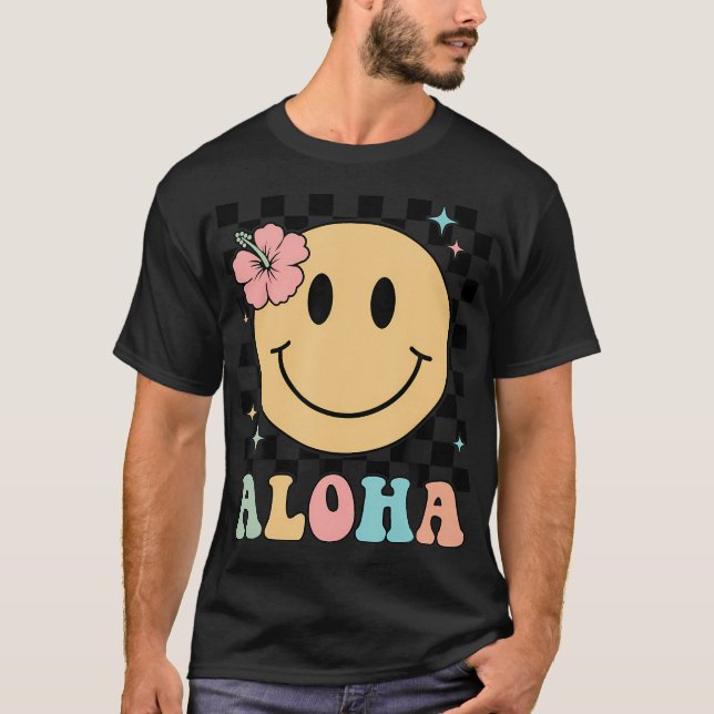 Aloha Shirt Lycklig Ansikte Vacation Manar Women K T Shirt (Framsida)