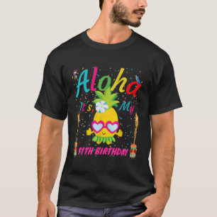 Aloha sin 11:e födelsedagstidning Hawaii Girls Sun T Shirt