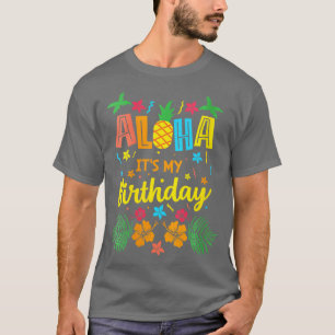 Aloha sin min födelsedagssahaiska tropiska Celebra T Shirt