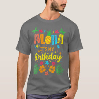 Aloha sin min födelsedagssahaiska tropiska Celebra T Shirt