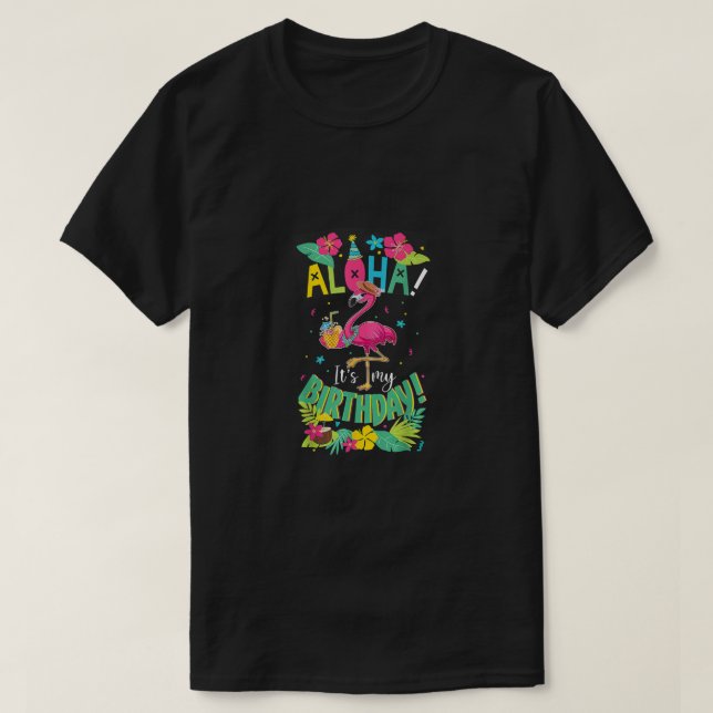 Aloha sitt födelsedagsskepp - Lycklig Hawaiian Fla T Shirt (Design framsida)