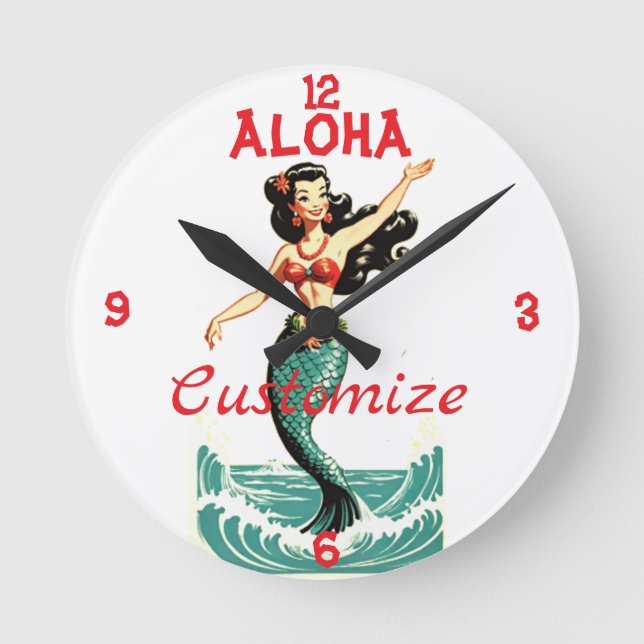 Aloha Sjöjungfru Thunder_Thunder_Cove Rund Klocka (Framsida)