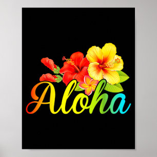 Aloha skjorta hawaiianskt blomma hawaii semester k poster