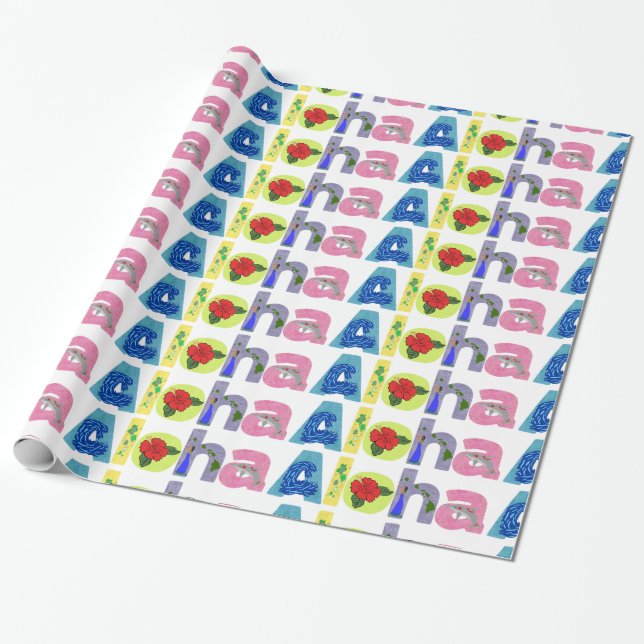 Aloha slå in papper presentpapper (Utrullad)