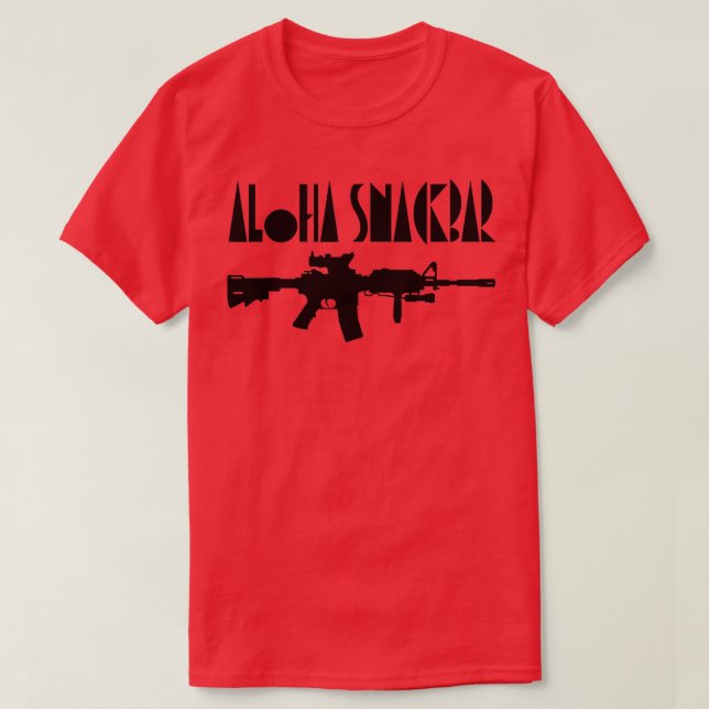 Aloha Snackbar AR15 American Patriot T Shirt (Design framsida)