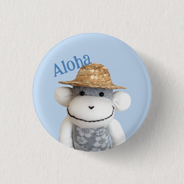 Aloha Sock monkey(Boy) Knapp (Framsida)