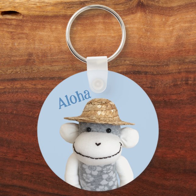 Aloha Sock monkey(Boy) Nyckelring (Framsida)
