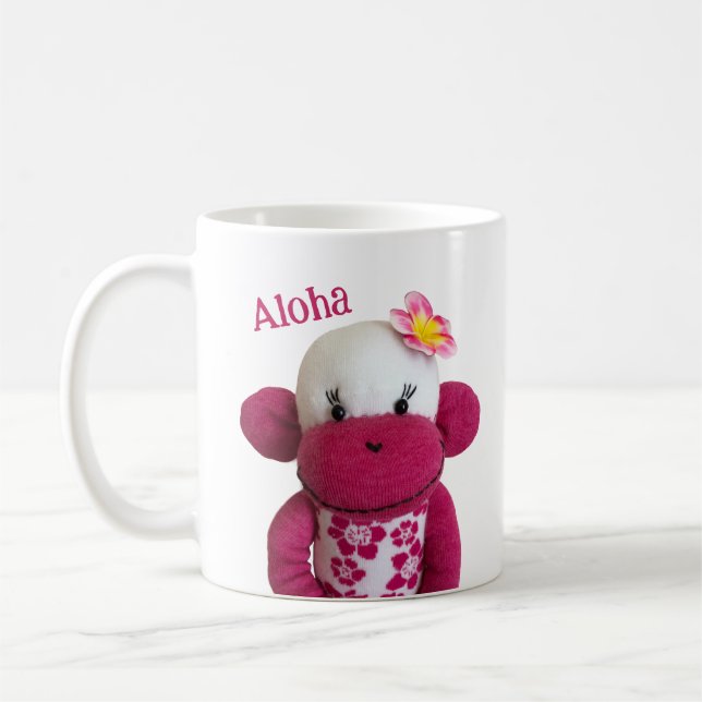 Aloha Sock monkey (flicka) Kaffemugg (Vänster)
