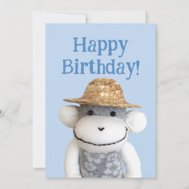 Aloha Sock monkey-födelsedagskort Inbjudningar