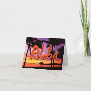 Aloha solnedgång Notecard Kort